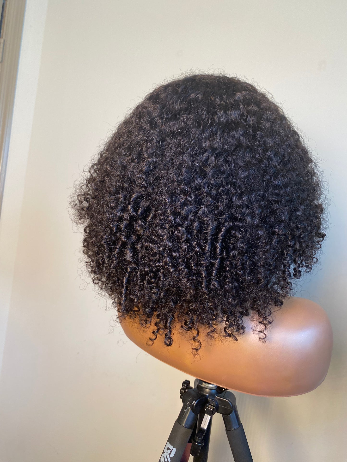 5*4 virgin Indian kinky curly glueless , pre plucked pre bleach pre-cut