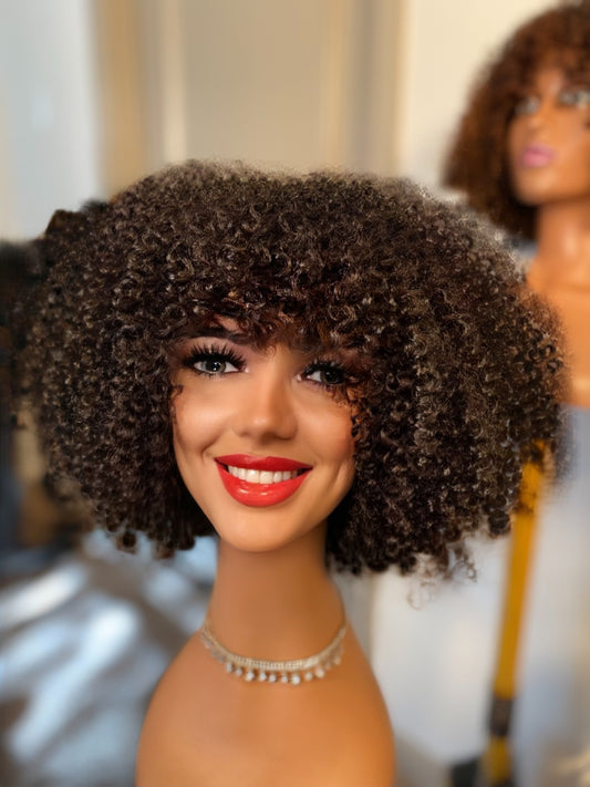 Kinky curly bang