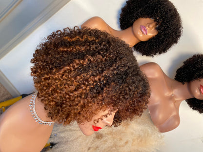 Kinky curly bang