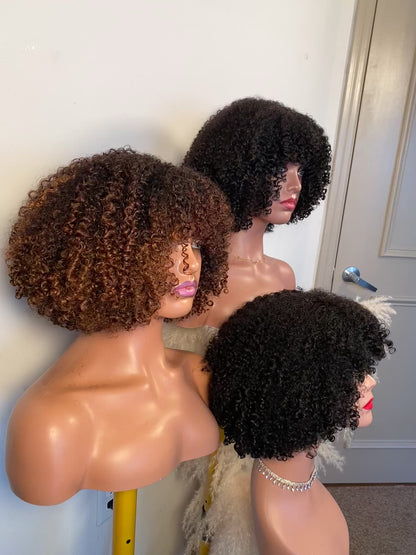 Kinky curly bang